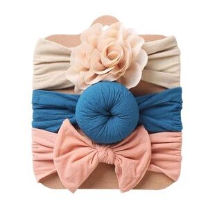 Chic Kids Headband Set - Cream, Blue, Pink